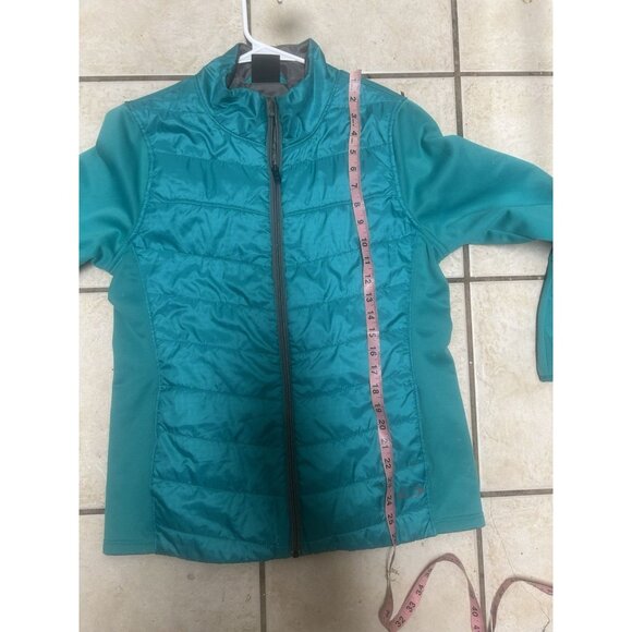 Oakley Women's Quilted Puffer Jacket Lightweight Polyester Teal Size L Zip Up - Picture 7 of 7
